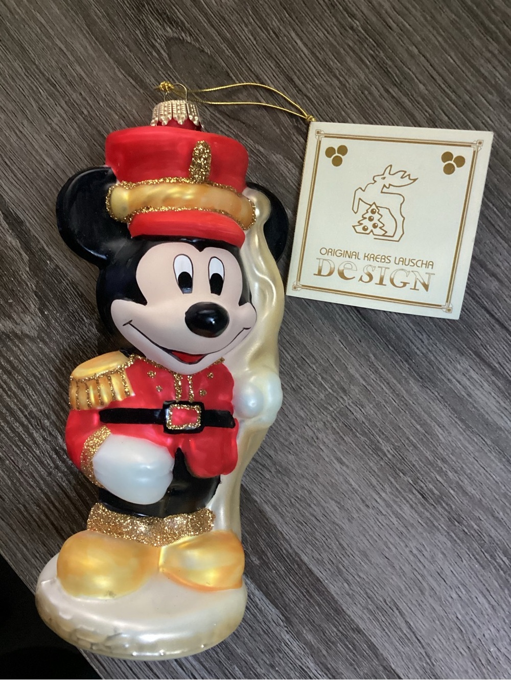 NWT Original Krebs Lauscha Disney Mickey Mouse Nutcracker Holiday Glass Ornament